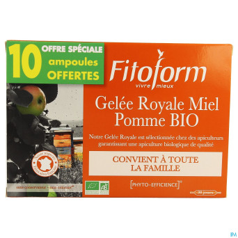 Gelee royale bio miel-fructose  amp 20+10 fitoform