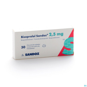 Bisoprolol sandoz 2,5 mg comp pell 30 x 2,5 mg