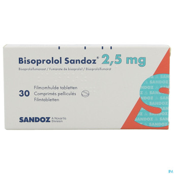 Bisoprolol sandoz 2,5 mg comp pell 30 x 2,5 mg