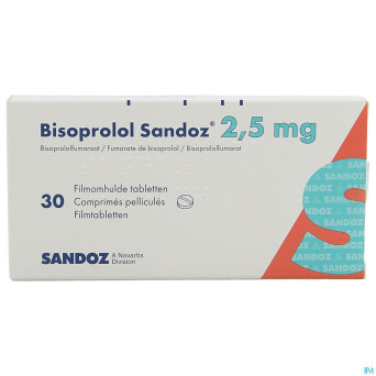 Bisoprolol sandoz 2,5 mg comp pell 30 x 2,5 mg