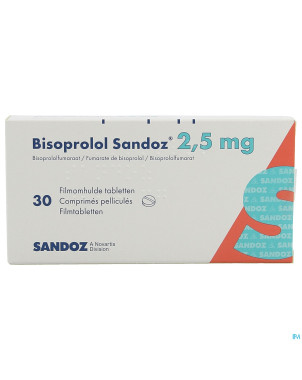 Bisoprolol sandoz 2,5 mg comp pell 30 x 2,5 mg