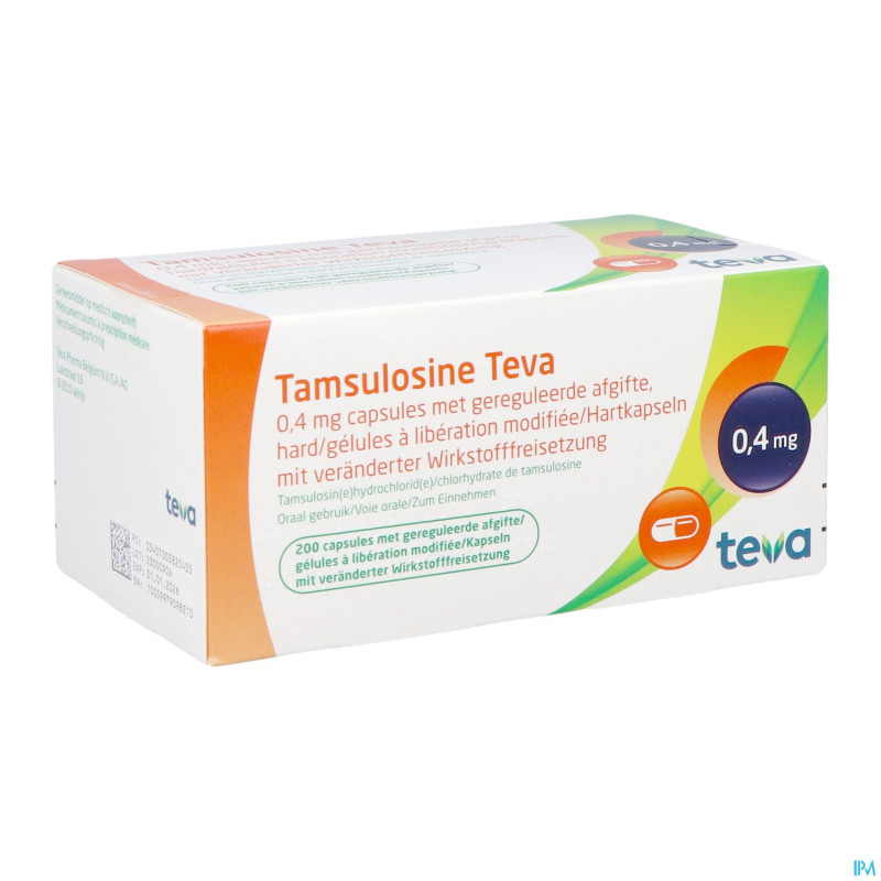 Tamsulosine teva caps 200 x 0,4 mg