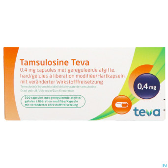 Tamsulosine teva caps 200 x 0,4 mg