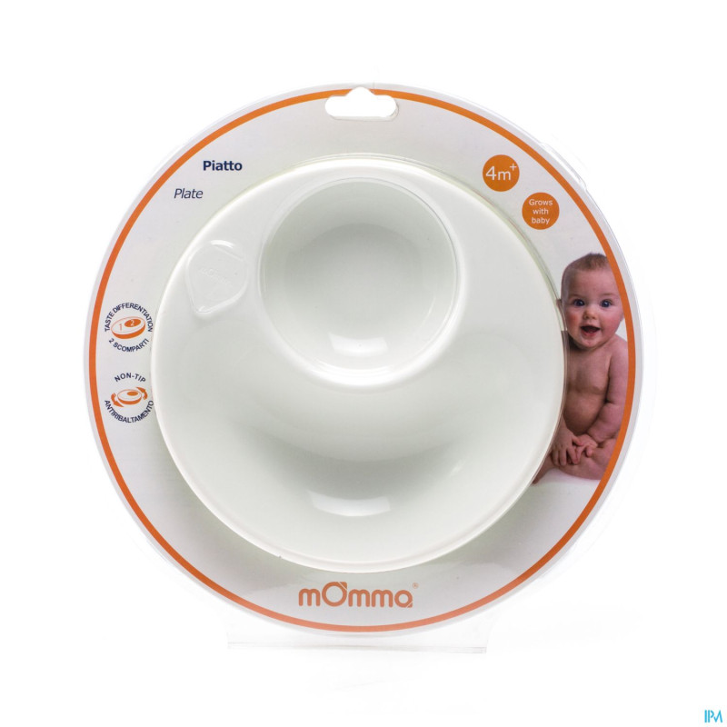 Momma assiette verte 2 compartiments