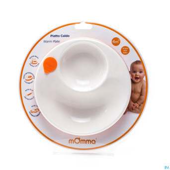 Momma assiette chaude orange 2 compartiments
