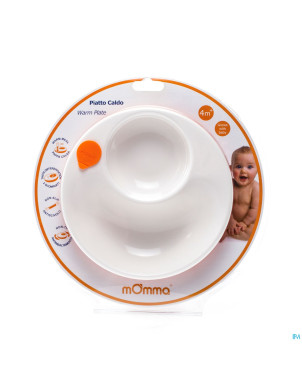 Momma assiette chaude orange 2 compartiments