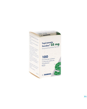 Topiramate sandoz  25 mg comp pell 100 x  25 mg