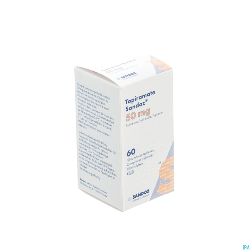 Topiramate sandoz  50mg comp pell  60 x  50mg
