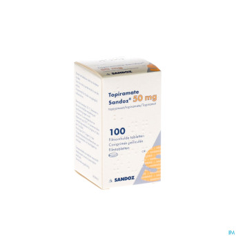 Topiramate sandoz  50 mg comp pell 100 x  50 mg