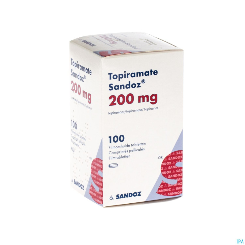 Topiramate sandoz 200mg comp pell 100 x 200mg