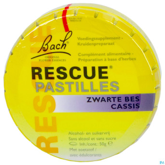 Bach rescue pastilles cassis s/sucre    50g