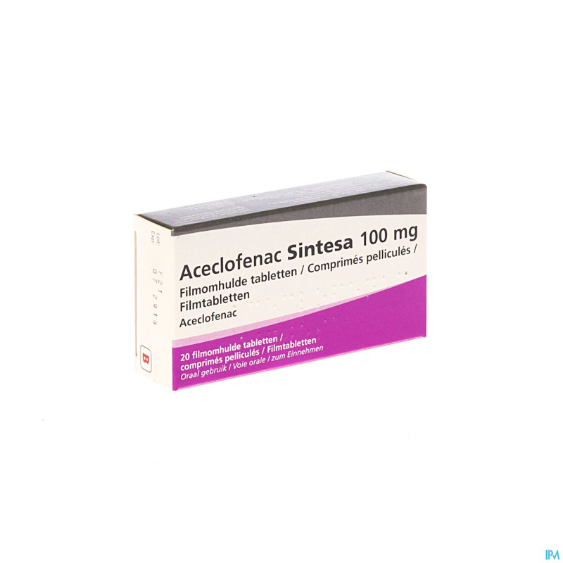 Aceclofenac sintesa 100mg comp 20 x 100 mg