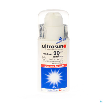 Ultrasun medium ip20 sensitive glimmer n/parf100ml