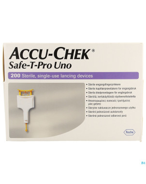 Accu chek safe t pro plus uno steril jetable 200