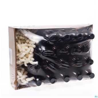 Flacon brun rond pp28+caps obus    500ml 18 aca