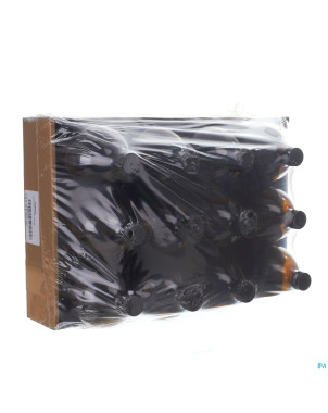 Flacon brun rond pp28+caps obus    1l 12 aca