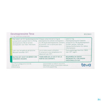 Desmopressine teva 0,2 mg tabl  15 x 0,2 mg