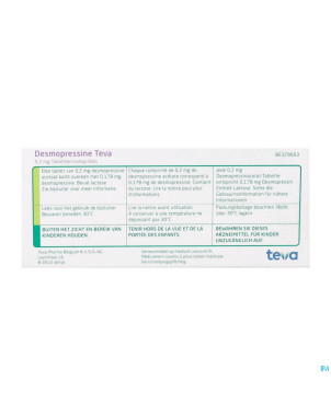 Desmopressine teva 0,2 mg tabl  15 x 0,2 mg
