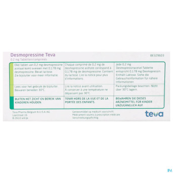 Desmopressine teva 0,2 mg tabl  15 x 0,2 mg