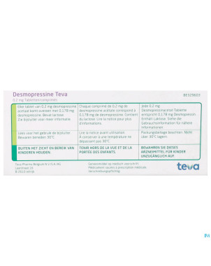 Desmopressine teva 0,2 mg tabl  15 x 0,2 mg