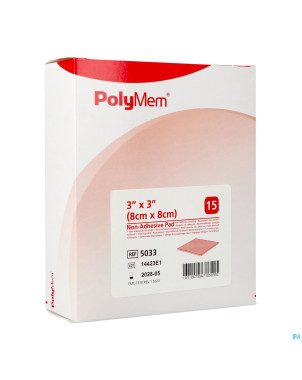Polymem quadrafoam non-adhesif  7,6cmx 7,6cm 15