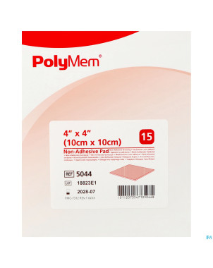 Polymem quadrafoam non-adhesif 10,1cmx10,1cm 15