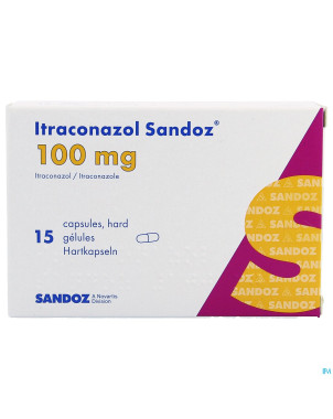Itraconazole sandoz caps 15x100mg