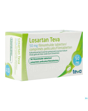 Losartan teva  50 mg comp pell  98 x  50 mg