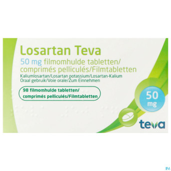 Losartan teva  50 mg comp pell  98 x  50 mg