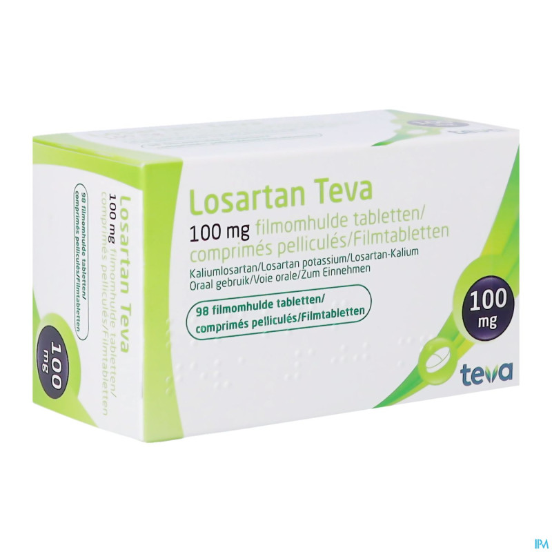 Losartan teva 100 mg comp pell  98 x 100 mg