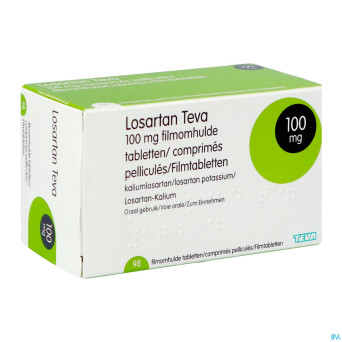 Losartan teva 100 mg comp pell  98 x 100 mg