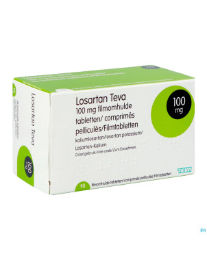 Losartan teva 100 mg comp pell  98 x 100 mg