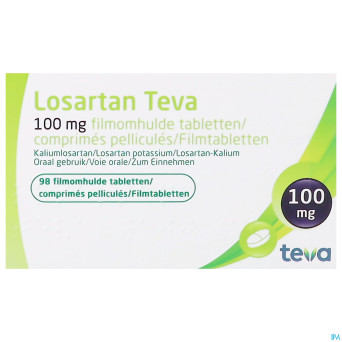 Losartan teva 100 mg comp pell  98 x 100 mg