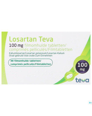 Losartan teva 100 mg comp pell  98 x 100 mg