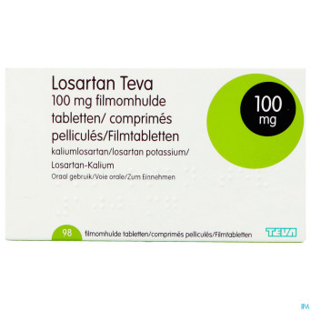 Losartan teva 100 mg comp pell  98 x 100 mg