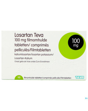 Losartan teva 100 mg comp pell  98 x 100 mg
