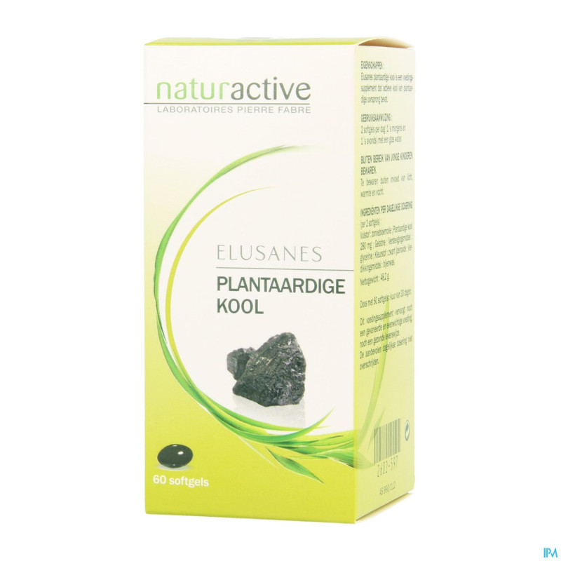 Elusanes charbon vegetal softgels 60