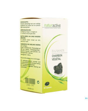 Elusanes charbon vegetal softgels 60