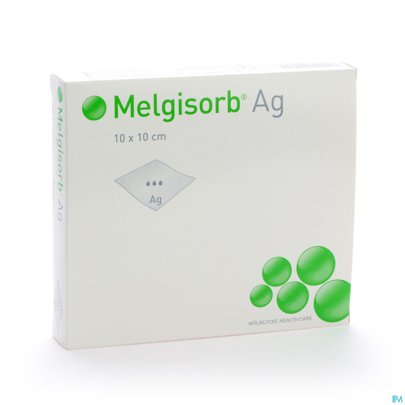 Melgisorb ag cp ster 10x10cm 10 256100