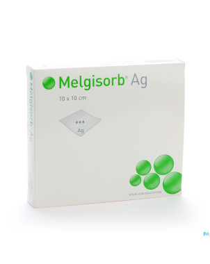 Melgisorb ag cp ster 10x10cm 10 256100