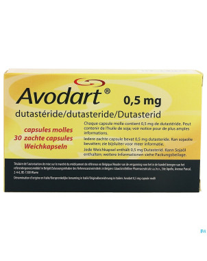 Avodart pi pharma caps molles 30x0,50mg pip