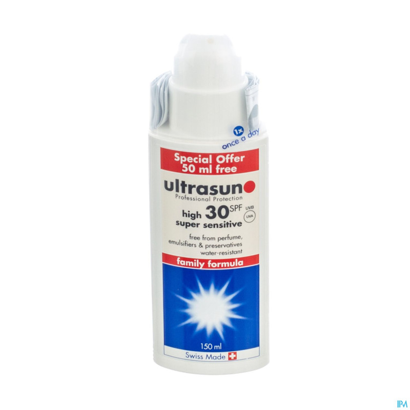 Ultrasun high ip30 super sensitive disp.150mlpromo