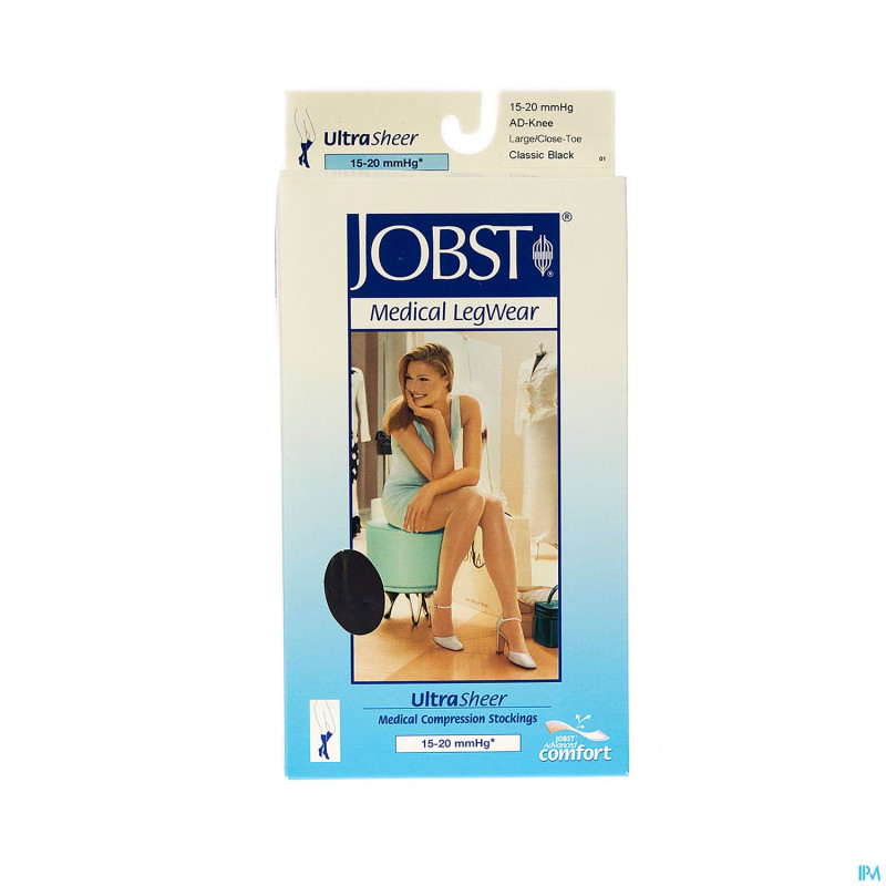Jobst ultrasheer comf.c1 bas jarret cl.black    l