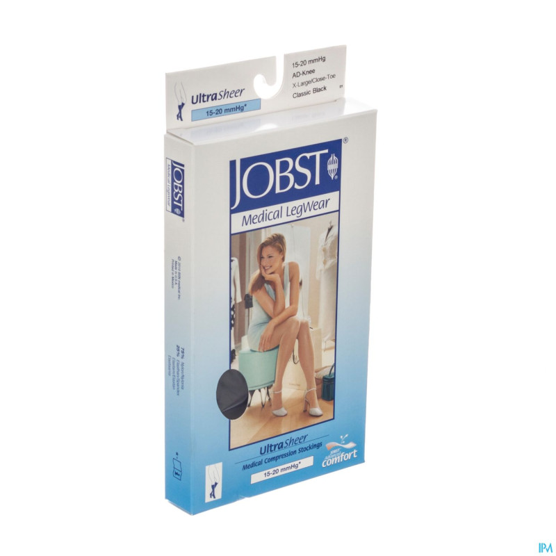 Jobst ultrasheer comf.c1 bas jarret cl.black   xl
