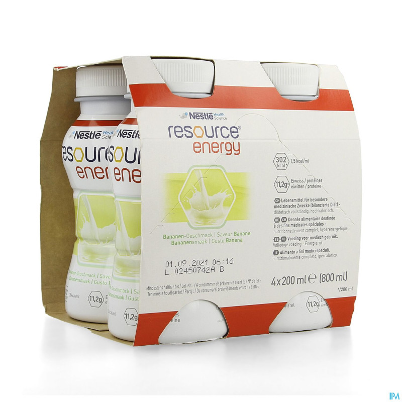 Resource energy drink banane    4x200ml