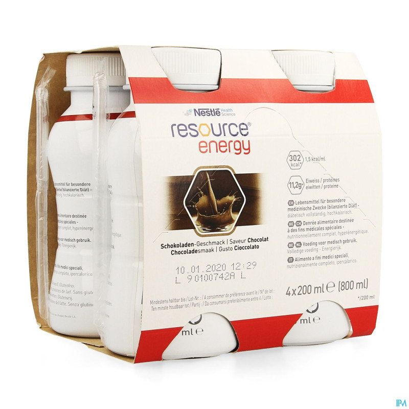 Resource energy drink chocolat    4x200ml