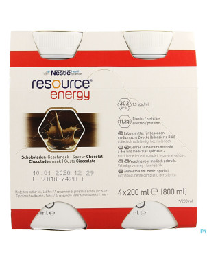 Resource energy drink chocolat    4x200ml