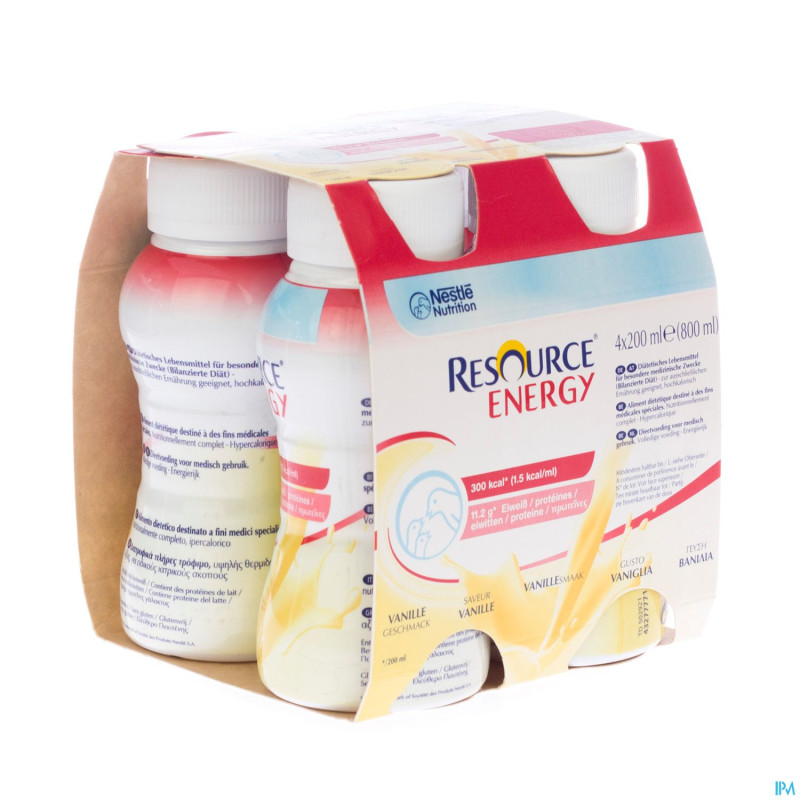 Resource energy drink vanille    4x200ml