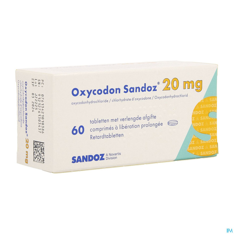 Oxycodon 20mg sandoz lib.prolongee  60