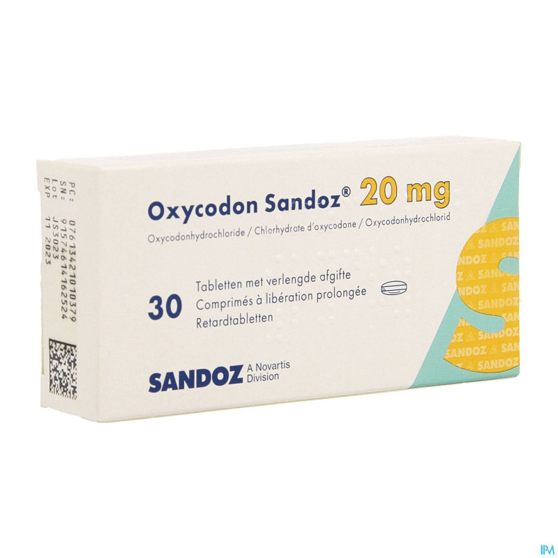 Oxycodon 20mg sandoz lib.prolongee  30